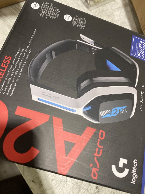 Photo 1 of ASTRO Gaming A20 Wireless Headset Gen 2 - Compatible with PlayStation 4 & 5 / PC/Mac - White/Blue