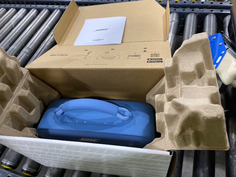Photo 1 of Bose SoundLink Max Bluetooth Speaker - Portable Wireless Party Speaker, IP67 Waterproof, Rope Handle, Up to 20 Hours of Playtime, USB-C, Built-in 3.5mm AUX Input, Blue Dusk