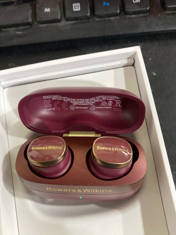View 3 of Bowers & Wilkins Pi8 Wireless Earbuds, Dark Burgundy, in-Ear Bluetooth Earphones with aptX Lossless Support, Active Noise Cancelling Earbuds, 3 Built-in Mics, 15-Min Quick Charging