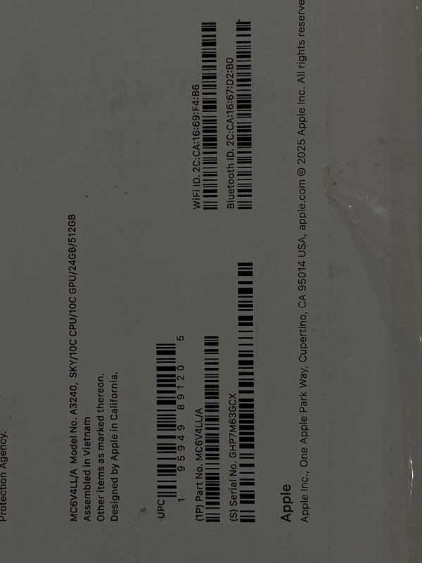 Photo 1 of Apple 2025 MacBook Air 13-inch Laptop with M4 chip: Built for Apple Intelligence, 13.6-inch Liquid Retina Display, 24GB Unified Memory, 512GB SSD Storage, 12MP Center Stage Camera, Touch ID; Sky Blue