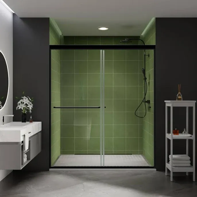 Photo 1 of Comfystyle 56-60 in.W x74 in.H Semi-Frameless Sliding Shower Door,Sliding Shower Door