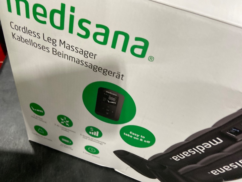 Photo 1 of Medisana Leg Compression Massager, Cordless Rechargeable Air Pressure Boot with Multi-Customize Modes, Intensities & Timer, Leg Compression for Circulation (2 Pack)