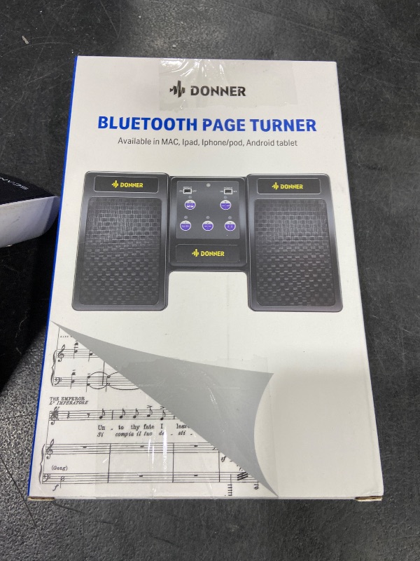 Photo 1 of Donner Wireless Bluetooth Page Turner Pedal for iPad Tablets Phone Foot Pedal Rechargeable,Black