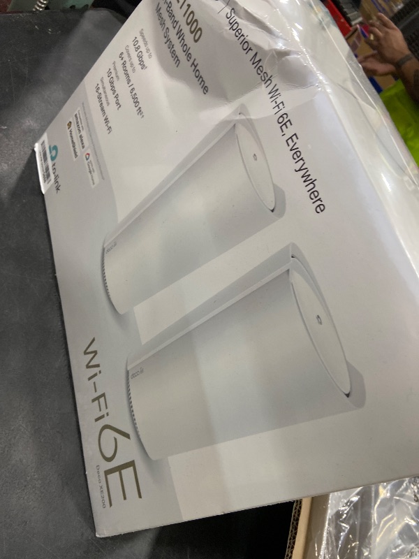 Photo 1 of TP-Link Deco XE200 Mesh WiFi AXE11000 Tri-Band WiFi 6E Mesh Network System - Replaces Wireless Internet Router and Extender, 10Gbps Ethernet Port, Compatible with Alexa, Deco XE200(2-Pack)