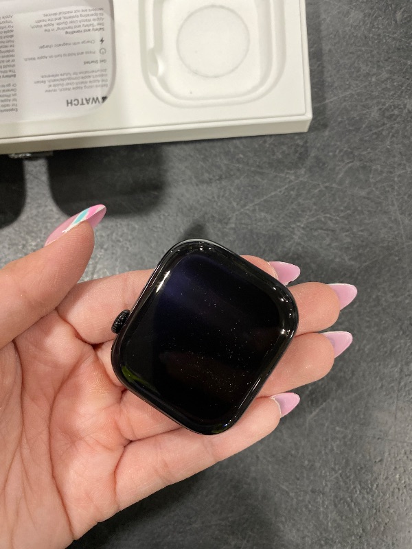 Photo 1 of Apple Watch Series 10 [GPS 46mm case] Smartwatch with Jet Black Aluminum Case with Ink Sport Loop. Fitness Tracker, ECG App, Always-On Retina Display, Carbon Neutral