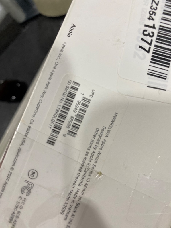 Photo 1 of Apple Watch Series 10 [GPS 46mm case] Smartwatch with Jet Black Aluminum Case with Ink Sport Loop. Fitness Tracker, ECG App, Always-On Retina Display, Carbon Neutral