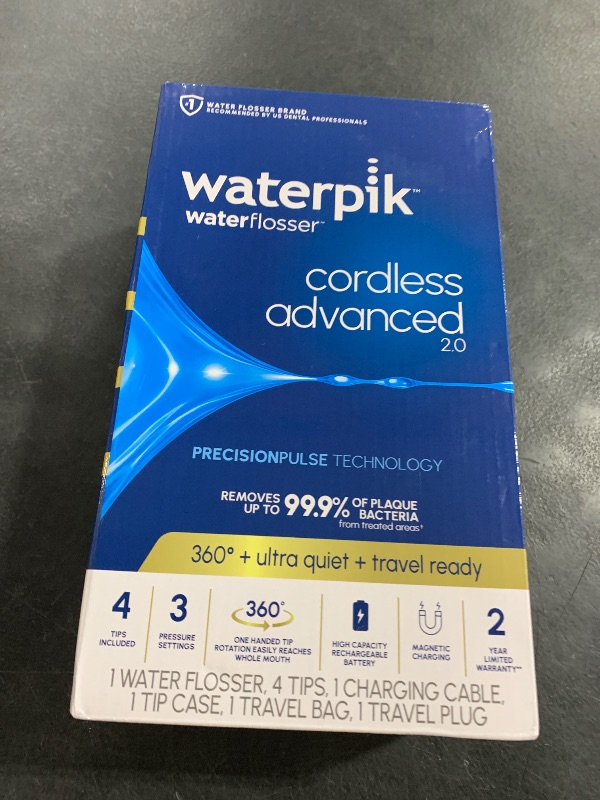 Photo 1 of Waterpik Cordless Advanced 2.0 Water Flosser For Teeth, Gums, Braces, Dental Care With Travel Bag and 4 Tips, ADA Accepted, Rechargeable, Portable, and Waterproof, Rose Gold WP-589, Packaging May Vary