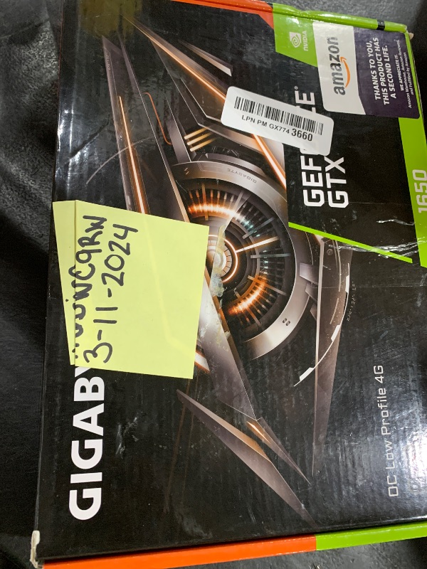 Photo 1 of Gigabyte GeForce GTX 1650 D6 OC 4G Graphics Card, 170mm Compact Size, 4GB 128-Bit GDDR6, GV-N1656OC-4GD Video Card (Renewed)
