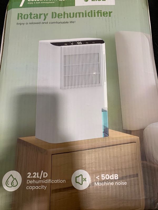 Photo 1 of Dehumidifiers for Home, 2000 Sq.Ft Small Dehumidifier with 3.3ft Drain Hose, 2.5L Tank, Timer Sleep Mode, Portable Dehumidifier for Basement, Bedroom, Bathroom (Sweet White)