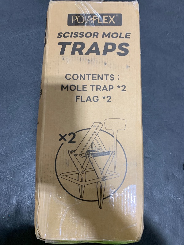 Photo 1 of 2 Pack Mole Traps,Galvanized Steel Scissor Trap,Reusable Mole Trap Killer,Easy Set Trap for Lawns