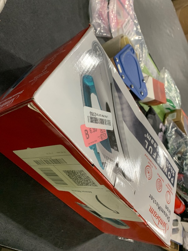 Photo 1 of Sunbeam Turbo Steam Iron 1400W Quick Heat Stainless Steel Soleplate Shot of Steam Horizontal and Vertical 3 Way Auto Off 240ml Water Tank White Teal