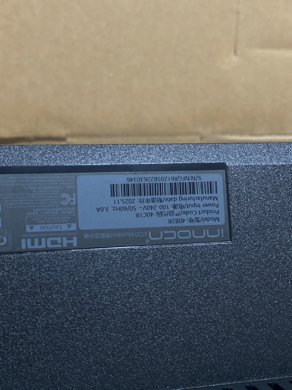 Photo 1 of NON-FUNCTIONAL, PARTS ONLY-------------------------------------------------INNOCN 40C1R Ultrawide Monitor 40" WQHD 3440 x 1440p 144Hz FreeSync Premium HDR400 21:9 Computer Display 95% DCI-P3 500Nits IPS USB Type-C HDMI Tilt/Height Adjustable, Mountable