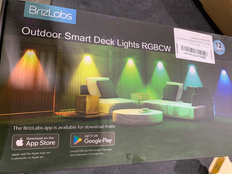Photo 1 of Brizled Smart RGBCW Fence Lights Outdoor, Red White Blue Deck Lights APP Controlled Compatible with Alexa & Google Home, Music Sync Fence Lighting for July 4th Garden Backyard Yard, 72.18ft 12 Pack