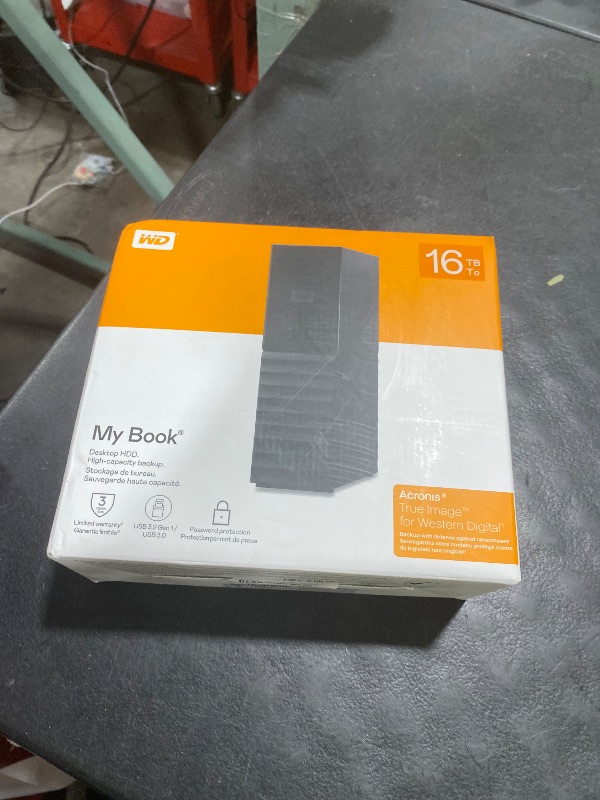 Photo 1 of WD 16TB My Book Desktop External Hard Drive, USB 3.0, External HDD with Password Protection and Backup Software - WDBBGB0160HBK-NESN