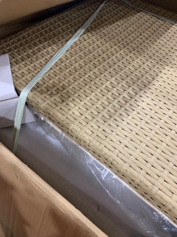 Photo 1 of ******************INCOMPLETE ITEM, THIS IS ONLY BOX #2 OUT OF 2 TOTAL*************
YITAHOME Patio Wicker L-Shaped Furniture Set, All-Weather Rattan Outdoor Conversation Sofa Set for Backyard Deck with Soft Cushions,Ottomans and Plastic Wood Dining Table (