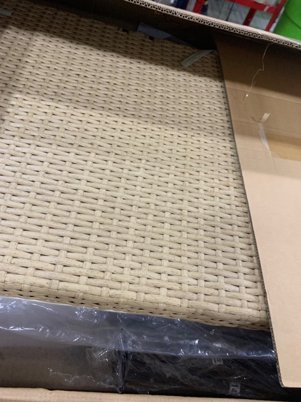 Photo 1 of ******************INCOMPLETE ITEM, THIS IS ONLY BOX #2 OUT OF 2 TOTAL*************
YITAHOME Patio Wicker L-Shaped Furniture Set, All-Weather Rattan Outdoor Conversation Sofa Set for Backyard Deck with Soft Cushions,Ottomans and Plastic Wood Dining Table (