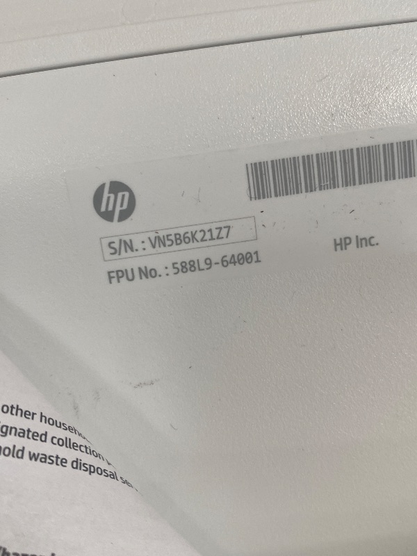 Photo 1 of **SEE NOTES** HP DeskJet 2827e Wireless All-in-One Color Inkjet Printer, Scanner, Copier, Best-for-Home, 3 Month Instant Ink Trial Included, AI-Enabled (6W7F5A)