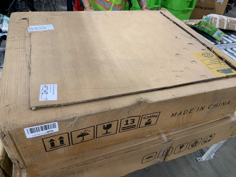Photo 1 of ****************INCOMPLETE ITEM, THIS IS ONLY BOX #2 OUT OF 2 TOTAL****************
DWVO 71" Double Dog Crate Furniture with LED Light & Power Outlets, Heavy Duty Dual Dog Kennel TV Stand w Storage Shelves Sliding Doors, Wooden Two Dog Cage Table 2 Medium