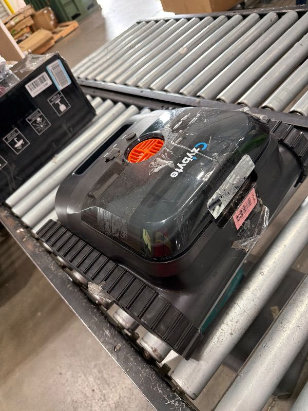 Photo 1 of **MISSING CHARGER**CZYBYTE Cordless Robotic Pool Vacuum Cleaner, Intelligent Route Planning, Wall & Waterline Climbing, 120-Min Runtime, for Above Ground/Inground Pools up to 2000 sq. ft, APP Support, Orange and Blacknbb