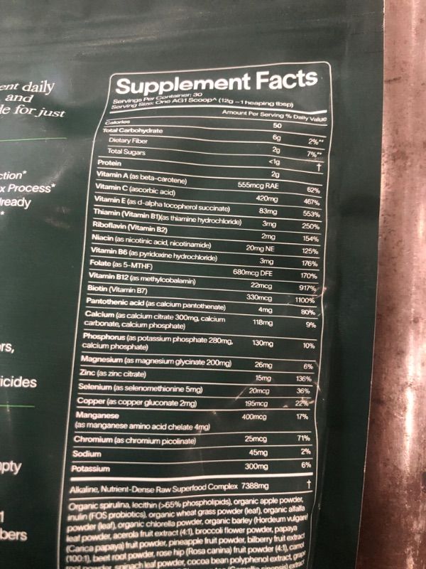 View 3 of  EXP DATE 2-27
AG1 Greens Powder Refill Pouch – 75 Vitamins, Multivitamin & Probiotic | Gut Health Support | Vegan, Keto, Gluten Free | Athletic Greens Supplement - Pouch Only, Classic Formula