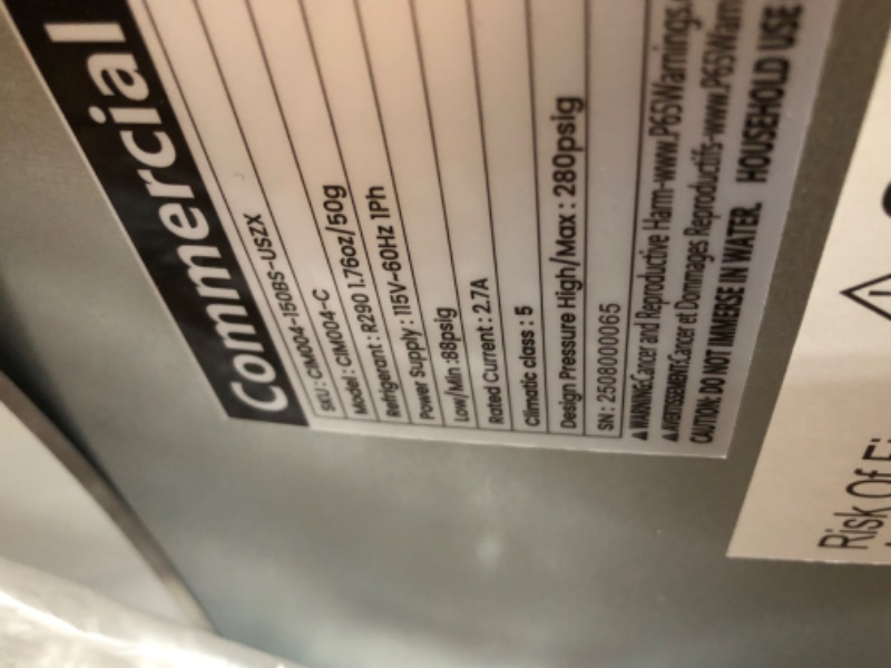 View 6 of *** Check COMMENTS***.  EUHOMY Commercial Ice Maker Machine, 150lbs/24H Stainless Steel Under Counter ice Machine with 33lbs Ice Storage Capacity, Freestanding Ice Maker.