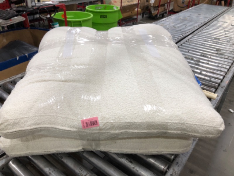 View 1 of (No packaging) Two large love seat white cushions 2 pc* 