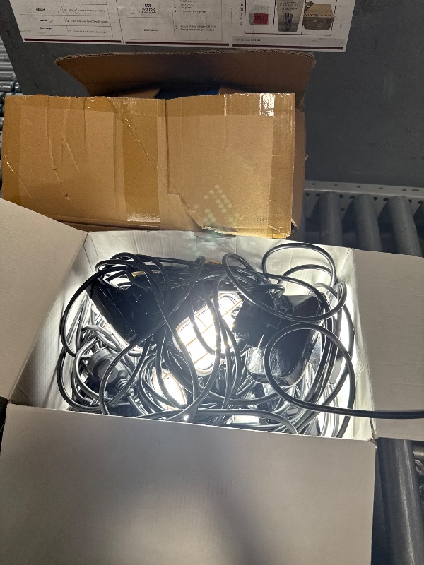 Photo 1 of 100ft LED Construction String Lights,Super Bright 15000lm 150w Adjuest 90&180 Degrees On Both Sides Waterproof IP66 Led String Work Lights, Construction Temporary Lights (100ft-Adjustable 10lights).