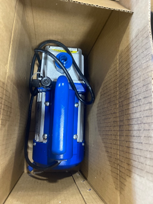 View 3 of **DAMAGED, FOR PARTS ONLY** VIVOHOME Upgraded 4CFM 1/3 HP 1-Stage HVAC Vacuum Pump and 4 Way AC Manifold Gauge Set with Leak Detector, 5ft Hoses & Accessories for R134a R12 R22 R502 R410a Automotive Air Conditioner Maintenance