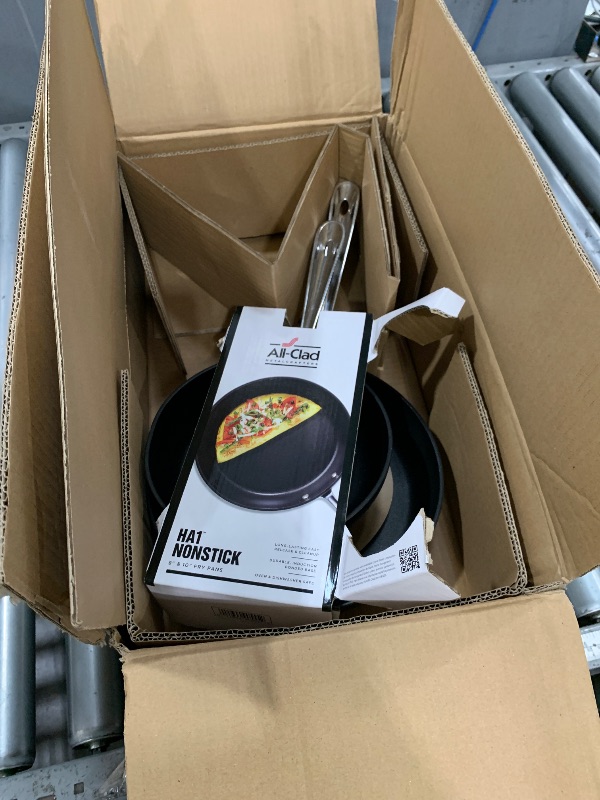 Photo 1 of **HEAVILY USED**All-Clad HA1 Hard Anodized Non Stick Fry Pan Set 2 Piece, 8, 10 Inch, Induction, Oven Broiler Safe 500F, Pots and Pans Set, Kitchen Frying Pans, Skillets, Premium Cookware, Home, Dishwasher Safe Black
