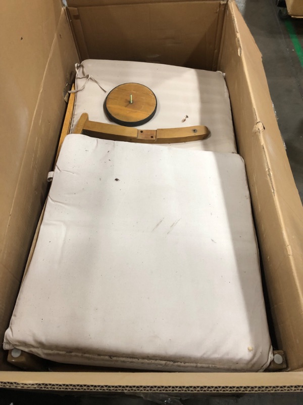 Photo 1 of ****PARTS ONLY , DAMAGED incomplete item** Outdoor Chaise Lounge Chairs  Adjustable Backrest Reclining Chairs for Outside WHITE CUSHIONS