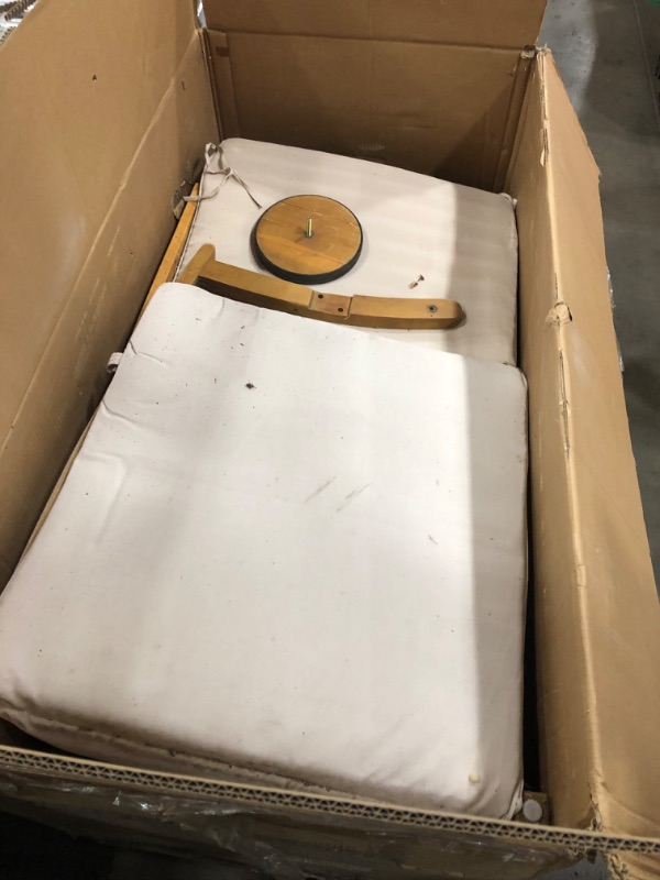 Photo 1 of ****PARTS ONLY , DAMAGED incomplete item** Outdoor Chaise Lounge Chairs  Adjustable Backrest Reclining Chairs for Outside WHITE CUSHIONS