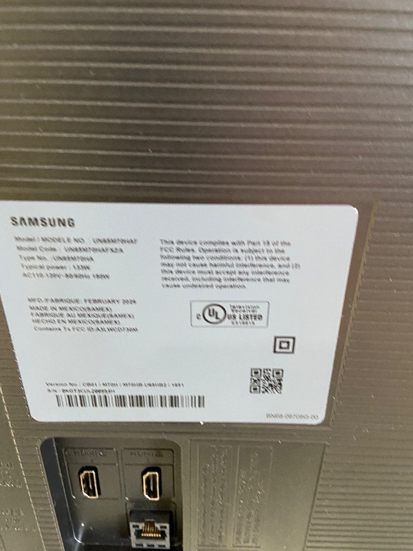 Photo 1 of ***DAMAGED. PARTS ONLY*** Samsung 65-Inch Class Mini LED M70H Series Samsung Vision AI Companion Smart TV (2026 Model, 65M70H) LED Processor 4K, Pure Spectrum Color, Motion Xcelerator + DLG 120Hz