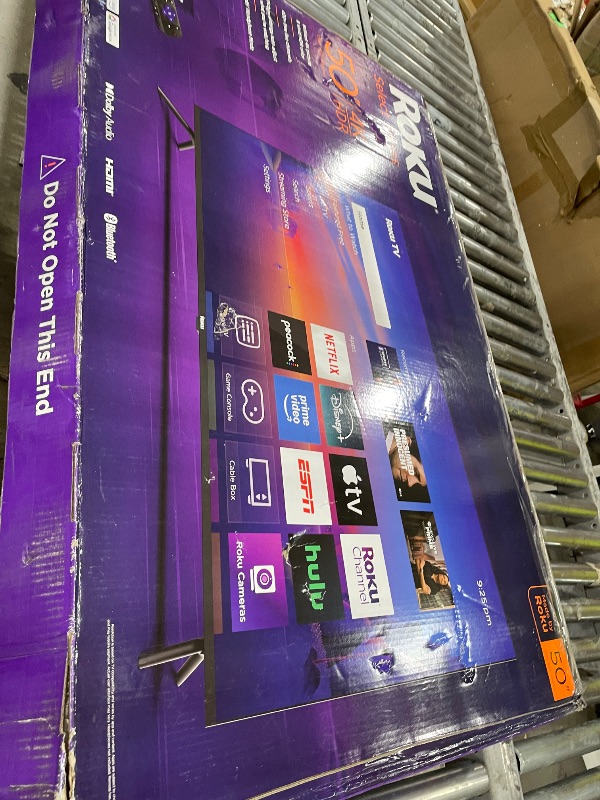 Photo 1 of ***DAMAGED, PARTS ONLY*** Roku Smart TV – 50-Inch Select Series, 4K HDR TV – Roku TV with Roku Remote – Flat Screen LED Television with Wi-Fi for Streaming Live Local News, Sports, Family Entertainment