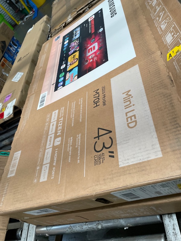 Photo 1 of **DAMAGED PARTS ONLY ***Samsung 43-Inch Class Mini LED M70H Series Samsung Vision AI Companion Smart TV (2026 Model, 43M70H) LED Processor 4K, Pure Spectrum Color, Motion Xcelerator + DLG 120Hz