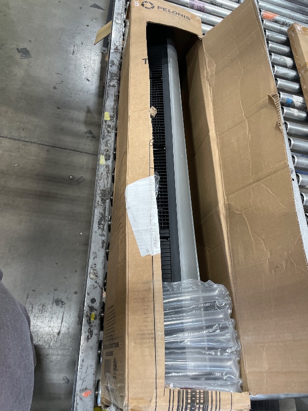 Photo 1 of **MISSING ONE SIDE OF BASE** PELONIS 40-inch Bladeless Tower Fan for Bedroom, Standing Fan with Remote Control, 26ft/s, 90° Oscillation, 3 Speed Settings, 27 dB, 3 Modes, 15-Hour Timer, LED Display, Fan that Blows Cold Air, Black