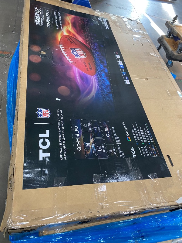 Photo 1 of **DAMAED, CRACKED SCREEN, PARTS ONLY** TCL 98 Inch Class QM7K Series | Mini LED QLED 4K HDR | 98QM7K, 2025 Model | 120HZ-144HZ Anti Reflective Screen Smart Google TV Dolby Atmos Onkyo Audio | Voice Remote Alexa Gaming Streaming Television