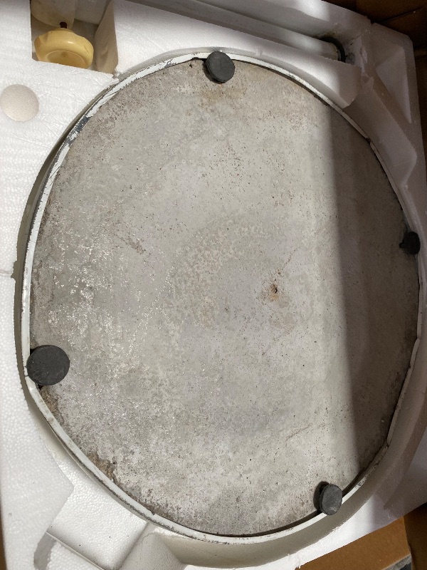 Photo 1 of **VERY VERY USED** California Umbrella 50 lbs. Round Concrete Weighted Powdercoated Steel Umbrella Base, White Frame