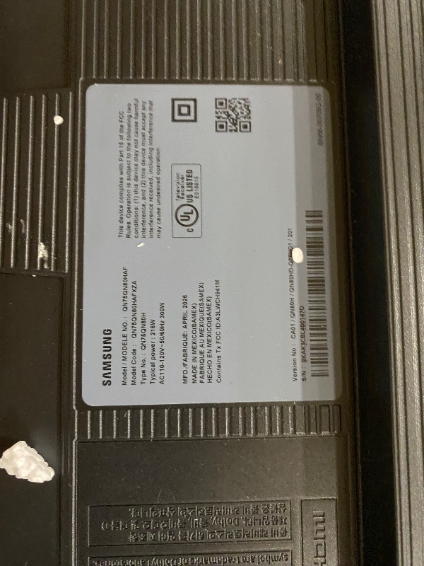 Photo 1 of ***DAMAGED PARTS ONLY*** Samsung 75-Inch Class Neo QLED QN80H Series Samsung Vision AI Smart TV (2026 Model, 75QN80H) Quantum Mini LED Full Array, Motion Xcelerator 144Hz, 4K AI Upscaling, Alexa Built-in