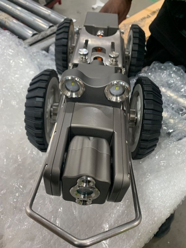 Photo 1 of VEVOR Sewer Pipe Inspection Robot, 394FT Pipeline Detection Crawling Robot with 2MP Front/Rear Cameras & Touchscreen Tablet, IP68 Plumbing Camera with Lights & Distance Counter for Industrial Pipes