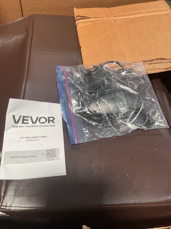 Photo 1 of *** USED PARTS ONLY UNKNOWN IF FUNCTIONAL OR MISSING PARTS***
VEVOR Triple Motor Power Lift Recliner Chair, Large Lift Chair with Heat and Massage for Elderly, Position Adjustable, Leather Surface with Storage Pockets and Cup Holders, Brown