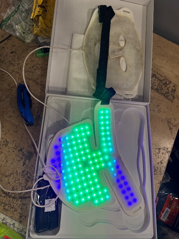 Photo 1 of **SEE NOTES***Nourished Bodynskin LED Light Therapy Face & Neck Mask - Facial Skin Care Device - 7 Colors Red & Blue - Rejuvenation, Anti-aging Product for Wrinkles