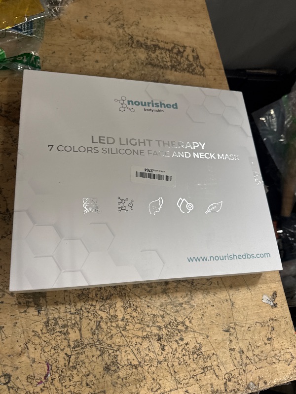 Photo 1 of **SEE NOTES***Nourished Bodynskin LED Light Therapy Face & Neck Mask - Facial Skin Care Device - 7 Colors Red & Blue - Rejuvenation, Anti-aging Product for Wrinkles