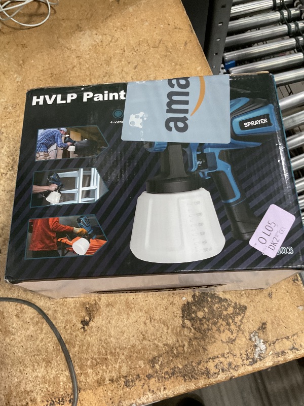 Photo 1 of **VERY USED** VONFORN Paint Sprayer, 700W HVLP Spray Gun with Cleaning & Blowing Joints, 4 Nozzles and 3 Patterns, Easy to Clean, for Furniture, Cabinets, Fence, Walls, Door, Garden Chairs etc. VF803 Blue