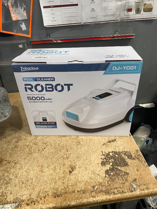 Photo 1 of ** PARTS ONLY NONFUNCTIONAL**
Tnbacious Robotic Pool Cleaner, Cordless Automatic Pool Vacuum for Above Ground & Inground Pools, 100 Mins Runtime, Powerful Suction, Self-Parking, Ideal for Pools up to 860 Sq.ft