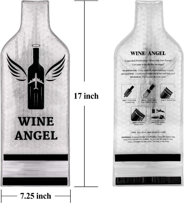 Photo 1 of (8 pcs) Reusable Wine Bags for Travel, Wine Travel Protector, Bottle Travel Sleeve Case For Airplane, Car, Cruise, TRIPLE Protection Luggage Leak-Proof Safety Impact Resist