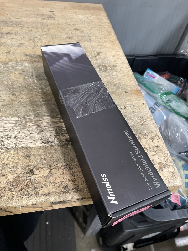 Photo 1 of [Upgraded] Nmoiss Windshield Sun Shade Umbrella, [Vinyl Coating Heat Shield] Protect Car from Sun Rays & Heat Damage Keep Cool and Protect Interior, Spring Structure Edge, Standard Small