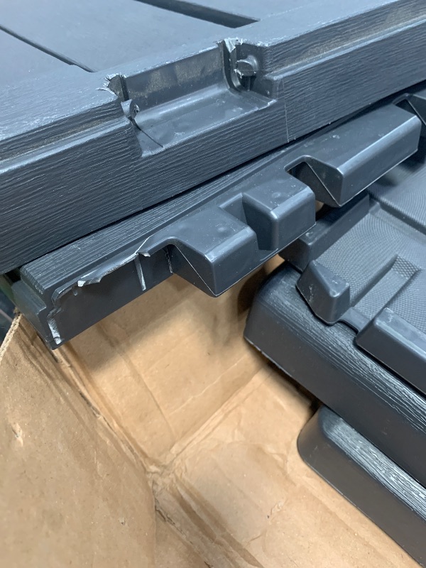 Photo 1 of ***Parts Only***Keter Kentwood 50 Gallon Resin Deck Box-Organization and Storage for Patio Cushions, Throw Pillows and Garden Tools, Dark Grey