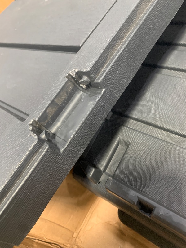 Photo 1 of ***Parts Only***Keter Kentwood 50 Gallon Resin Deck Box-Organization and Storage for Patio Cushions, Throw Pillows and Garden Tools, Dark Grey