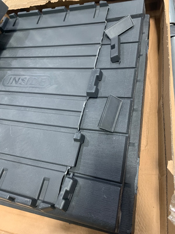 Photo 1 of ***Parts Only***Keter Kentwood 50 Gallon Resin Deck Box-Organization and Storage for Patio Cushions, Throw Pillows and Garden Tools, Dark Grey