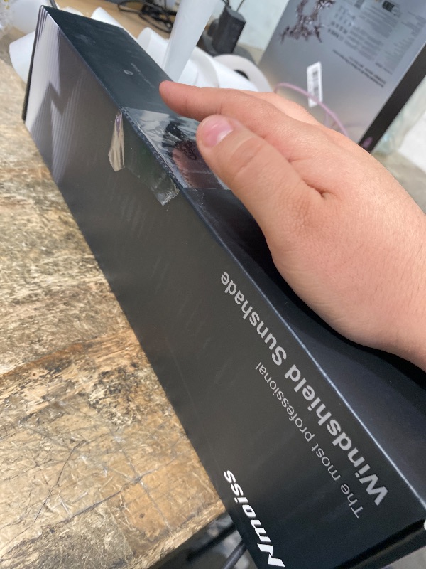 Photo 1 of [Upgraded] Nmoiss Windshield Sun Shade Umbrella For Truck- [Vinyl Coating Heat Shield] Protect Car from Sun Rays & Heat Damage Keep Cool and Protect Interior, Spring Structure Edge Large 61" L x 35" W